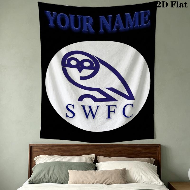 Custom Name Sheffield Pattern Wall Tapestry Aesthetic Wall Hanging Printed Fabric Blanket Decorative Tapestries for Bedroom Living Room Home Decor