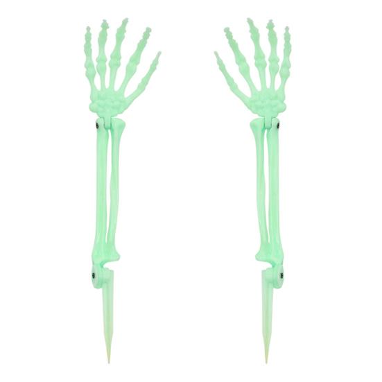 Halloween Skeleton Stake Decorations Creepy Skull Hand Arm with Stakes Realistic Skeleton Bone Model for Outdoor Yard Garden Lawn Decor
