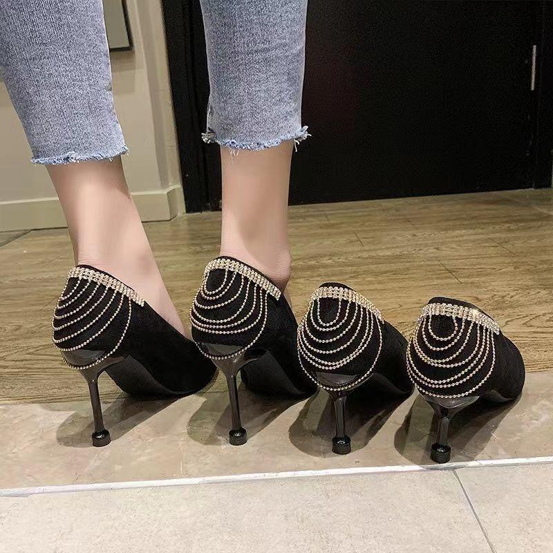 Thin Heel Super High Heel Waterproof Table Single Shoes Women's Evening Dress High Heels Women's Design Sense Niche Temperament 2025 New Models