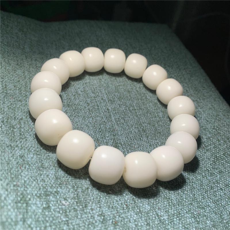 2mm 19 stk Hvite Bodhi Frø Perler Armbånd Naturlig Buddhistisk Mala Tønneperler Unisex Lykkebringende Håndlaget Kinesisk Stil Gave til Menn & Kvinner