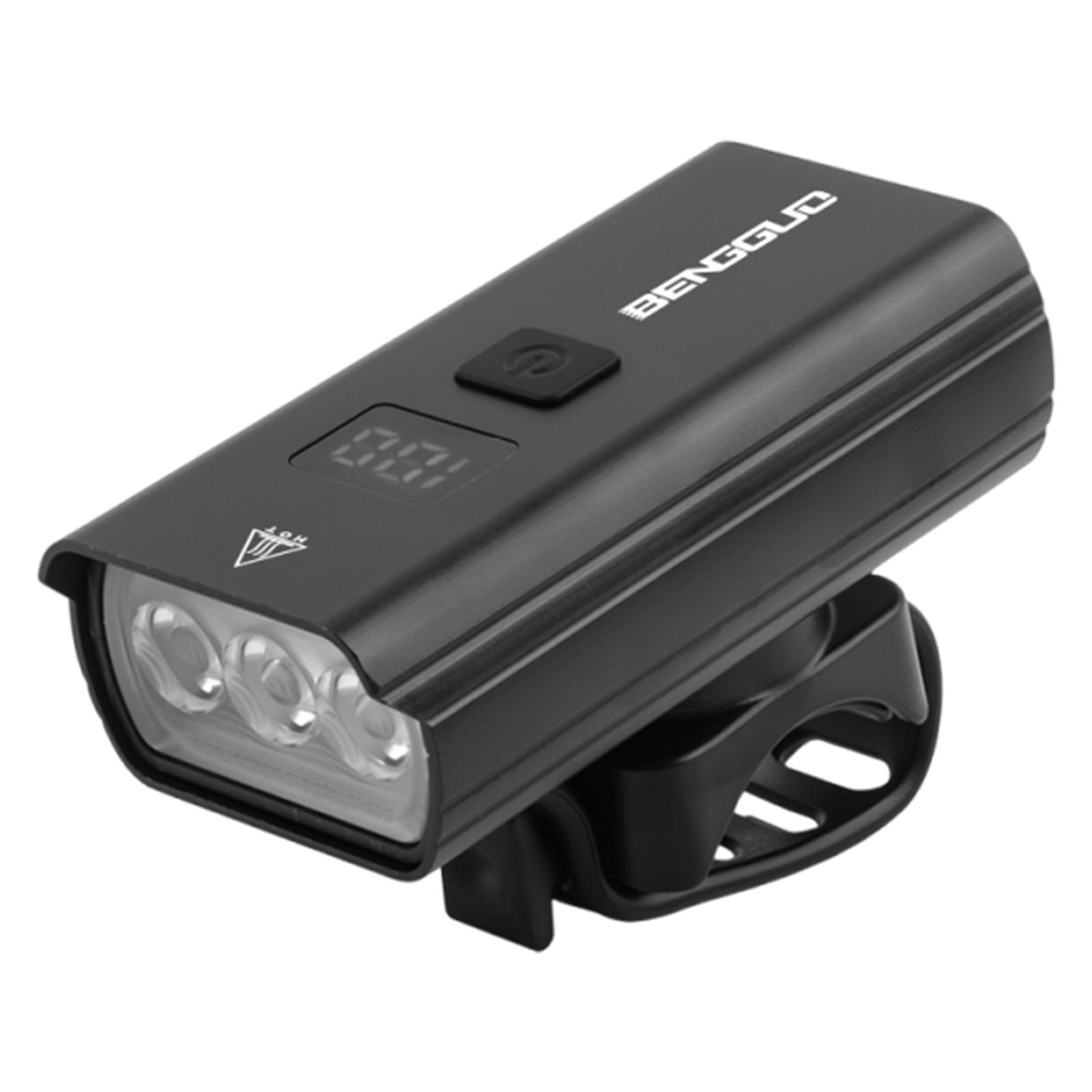 

1/2Pcs Bike Front Light 3 Lamp Bead High Lightness Digital Display Night Riding Headlight High-Beam Flashlight Bike Accessories