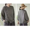 DIMANAF 2026 Plus Size Summer Women Blouse Shirts Tunic Oversize Loose Casual Lady Tops Vintage Lady Plaid Black