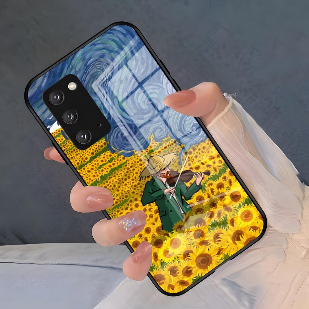 

Чехол для телефона с картинами Ван Гога для Samsung A25 A13 A33 5G A54 A36 A35 A56 A52 A14 Ударопрочный стеклянный чехол Samsung A55