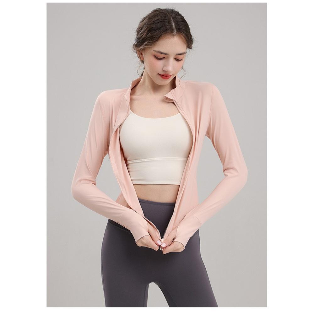 New Fully Zippered Gym Yoga Suit Top For Slimming And Slimming, Quick Drying Running And Cycling Sports Jacket For Women