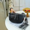 Tilorraine Trendy, Simple and Fashiable Black PU Chest Bag Single Shoulder Single Shoulder Bag Large Capacity Saddle Bag