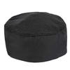 Chef Hat Adjustable Size Top Vent Breathable Cotton Polyester Fiber Black Chef Cap for Restaurant