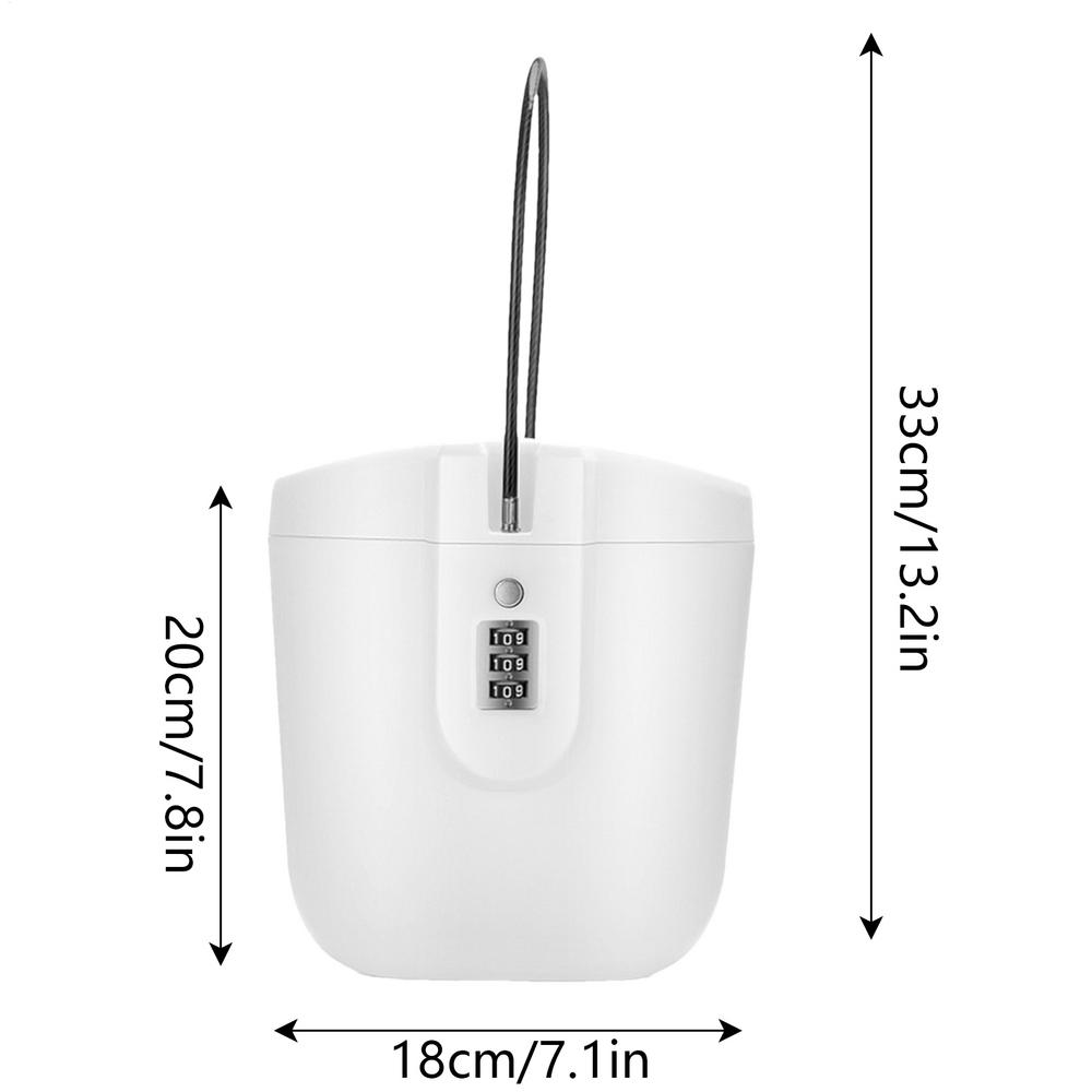 

Portable Safe Lock Box Storage Box 3 Digit Combination Lock Mobile Beach Bucket for Sports Caravan Office Outdoor білий