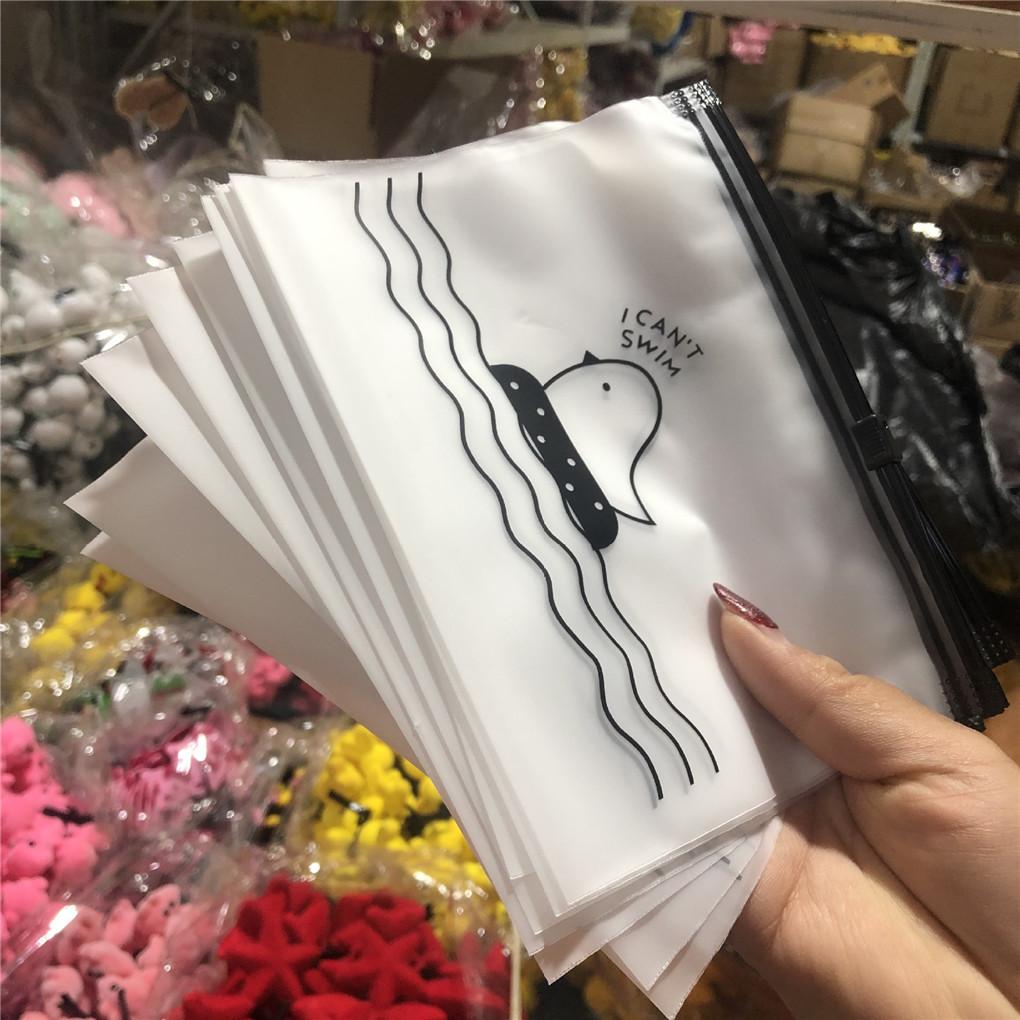 Pack of 10 Zipper Storage Bags Plastic Portable Dust-proof Pocket Pens Stationery Packaging Organizer for School Outdoor