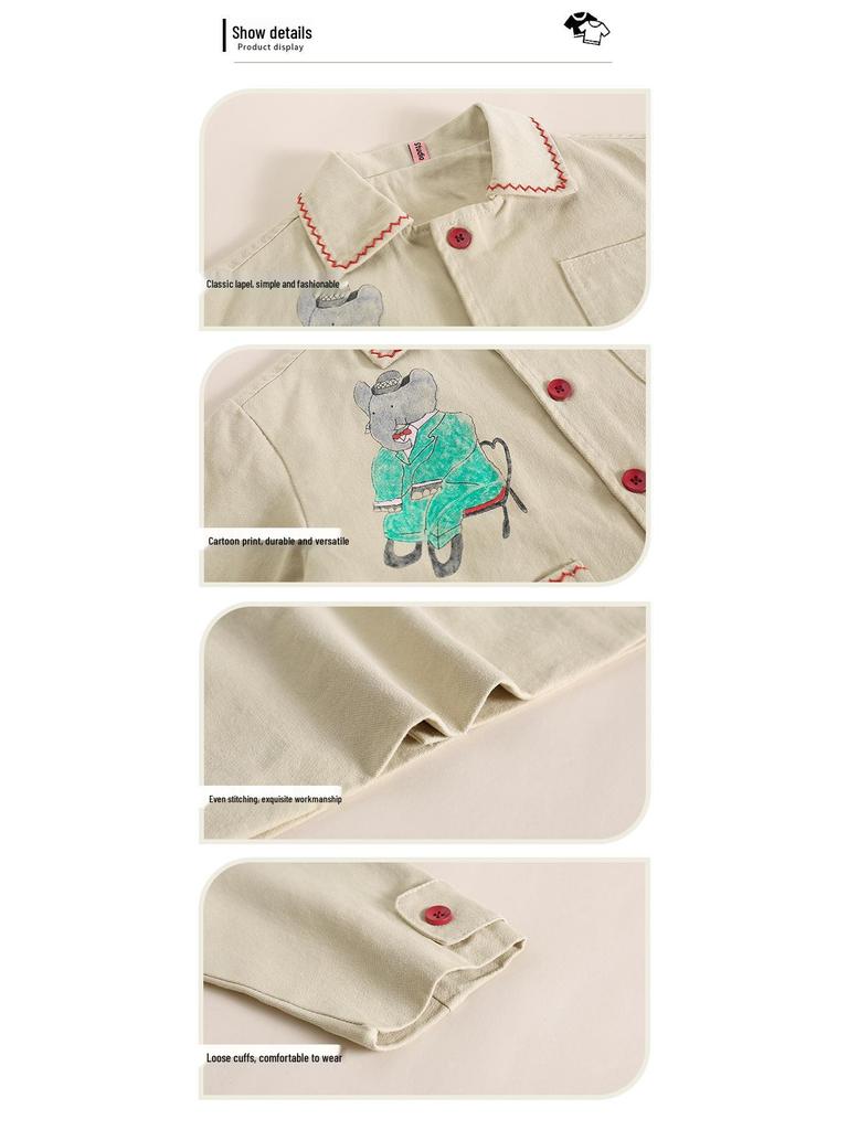 Płaszcz trenczowy dla dzieci na jesień 2025 w stylu koreańskim – modna, wygodna, przyjazna dla skóry odzież wierzchnia z bawełny pranej dla chłopców i dziewcząt