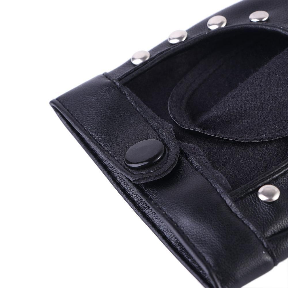 Guanti senza dita Punk Coreani Cool per Danza all'Aperto Guida Accessori Moda Guanti con Borchie Guanti in Pelle PU