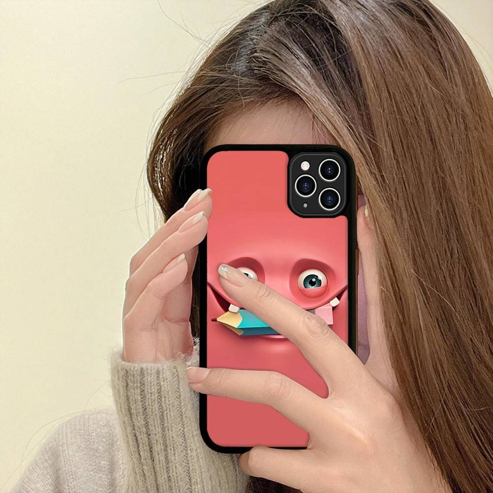 Funny Face For IPhone 17 16 15 14 13 12 11 Mini Pro Max Plus PC+TPU Back Phone Cover