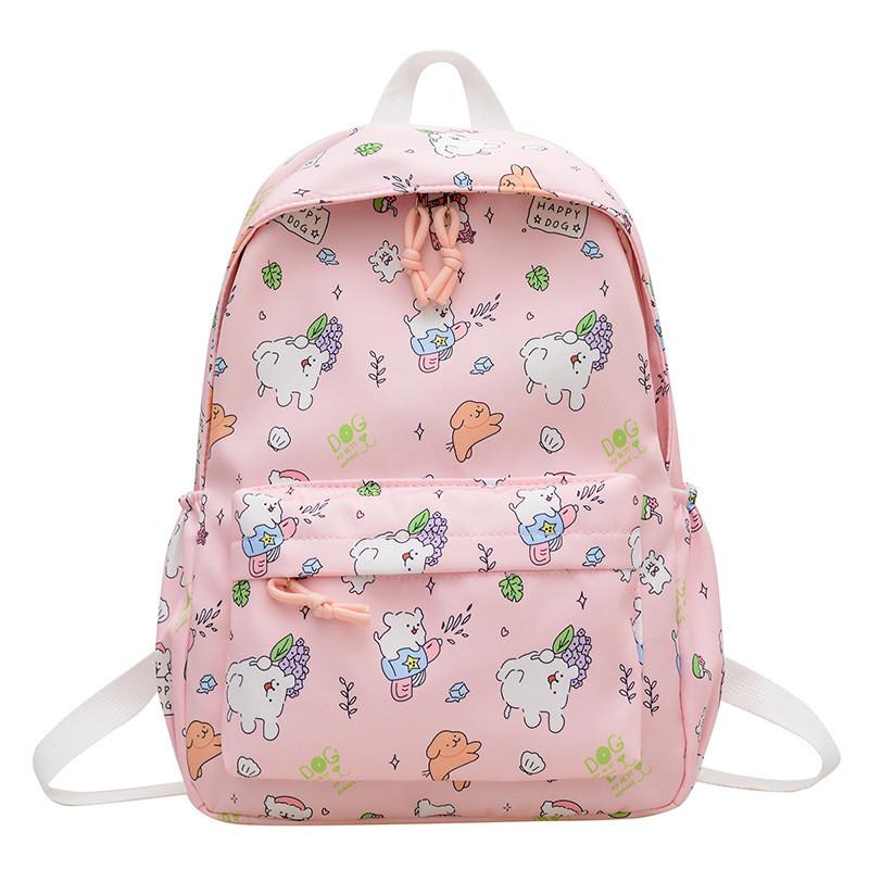 Capacity Large Simple Backpack With Maltese Print Design For Students Daily