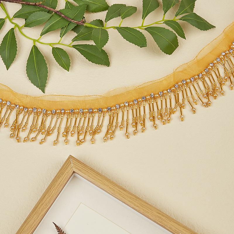 5 Yard Beaded Tassel Latin Dance Dress Decor Trim Fringe Lace Trimming Clothes Curtain Upholstery Sofa Sewing Accessories