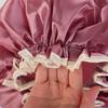 Shower Cap Waterproof Reusable Double Layers Elastic Shower Hat for Bathroom