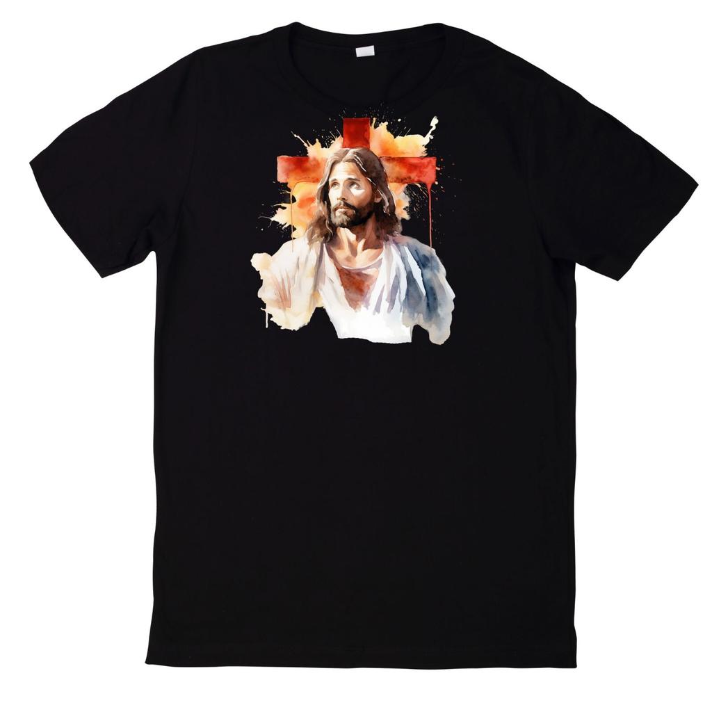 T-Shirt Jesus Aquarell Motiv BaumwolleWird in neuem Fenster oder Tab geöffnet