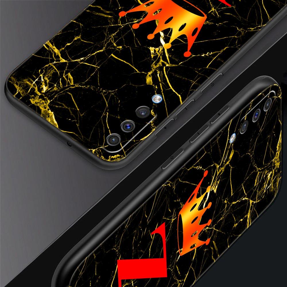 Marble Letter Phone Case for Samsung Galaxy A56 A36 A26 A16 A34 A24 A42 A22 A20 A12 A40 A30 A10 5G Soft TPU Cover Shell Fundas