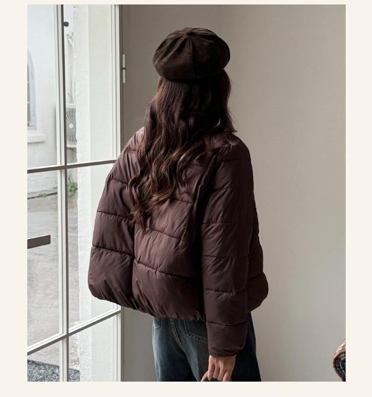 Women’s Short Round Neck Winter Jacket With Adjustable Hem