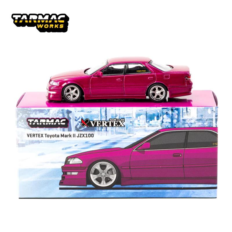 HAX1 Tarmac Works 1:64 TW VERTEX Toyota Mark II JZX100 Red Metallic Car Model Chase