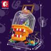 Ungiftige 358 Teile Halloween-Spielzeug Kürbislaterne Bausteine Party Bausteine Drehbar DIY Modellbausätze Kinder Urlaubsgeschenke Schreibtischdekoration