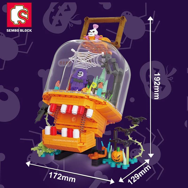 

Non-Toxic 358Pcs Halloween Toys Pumpkin Lantern Bricks Party Building Blocks Rotate Diy Model Kits Kids Holiday Gifts Desktop Decoration