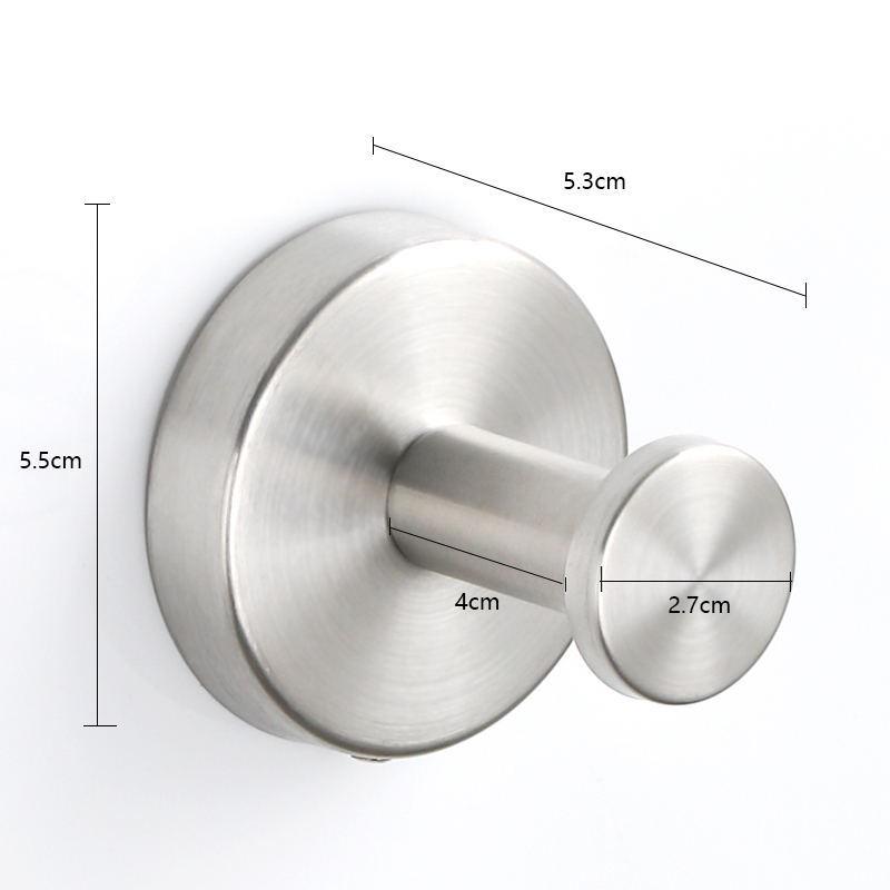 Stainless Steel No-Drill Suction Cup Wall Hook for Coats & Hats - Black