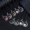 Sun and Moon Design Women's Pendant Necklace with natural Stone Boho Style Beach Vocation Jewelry Gift Moon Sun Necklace Occult