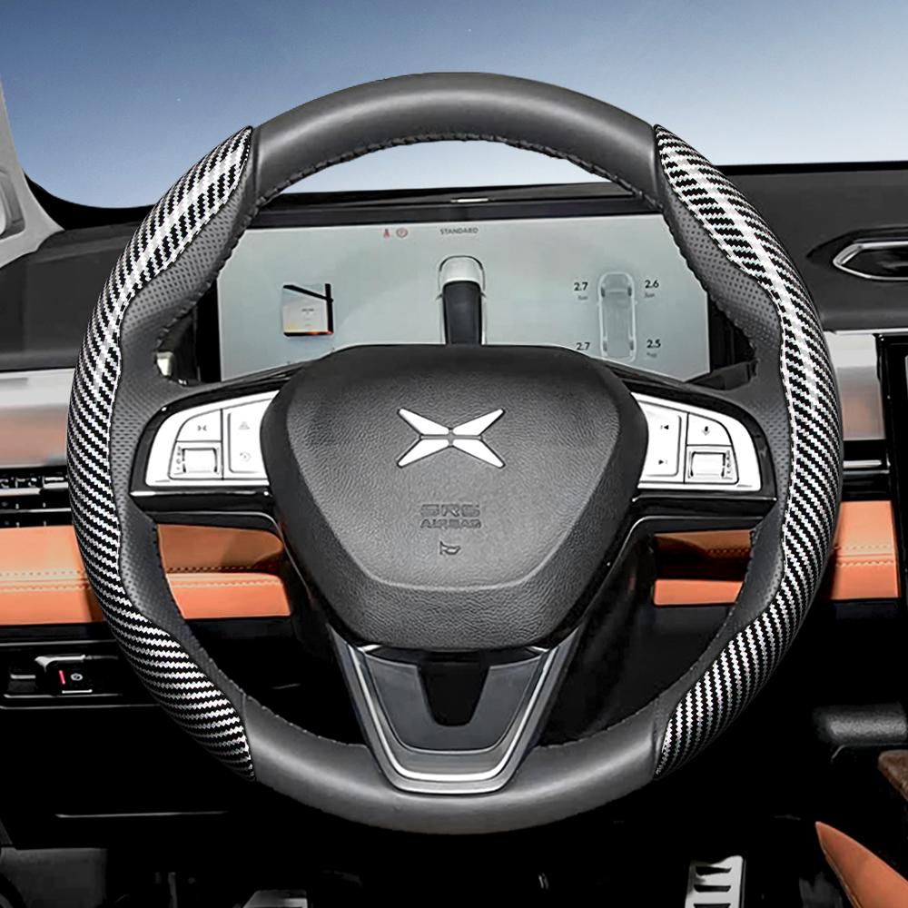 Zkfan8 Convient pour le volant Xpeng Texture Fibre de Carbone avec Design Segmenté à Libération Rapide, Durable, pour les Modèles Tels que G6 G9 P7 P7+