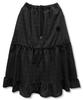 Damiswi Vintage Check Frill Long Skirt_Black