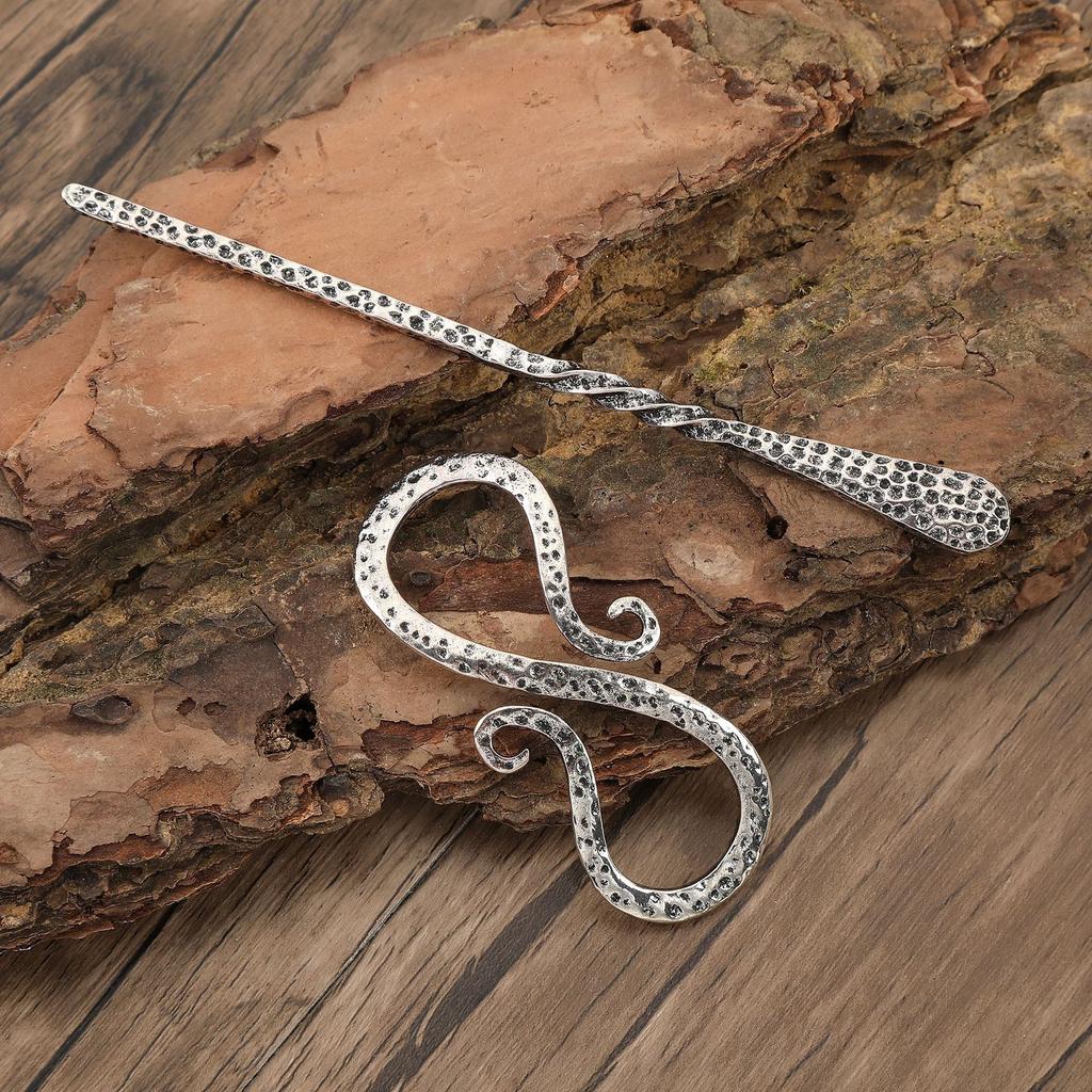 1pc Vintage Silver Snake Intricate Hairpin Gothic Serpent Design Edgy Bohemian Style Unique Statement Hair Accessory Personality