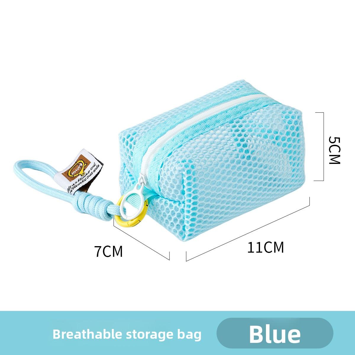Dopamine coin purse bag storage bag portable mini storage bag mesh small cosmetic bag travel small bag синий