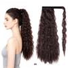 Ponytails Magic Tape Corn Wave Curly Ponytail Extension 22Inch 55cm Long Synthetic Hairpiece for Women
