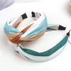 Chic Top Cross Twisted Headband Print Striped Satin Hairband for Women Ladies Shopping Party Headpiece Fashion Adult Head Wears