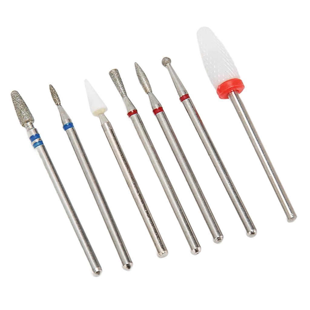 7pcs Portable Nail Drill Bits Professional Nail Drill Kit Manicure Pedicure Polishing Shaping Tools