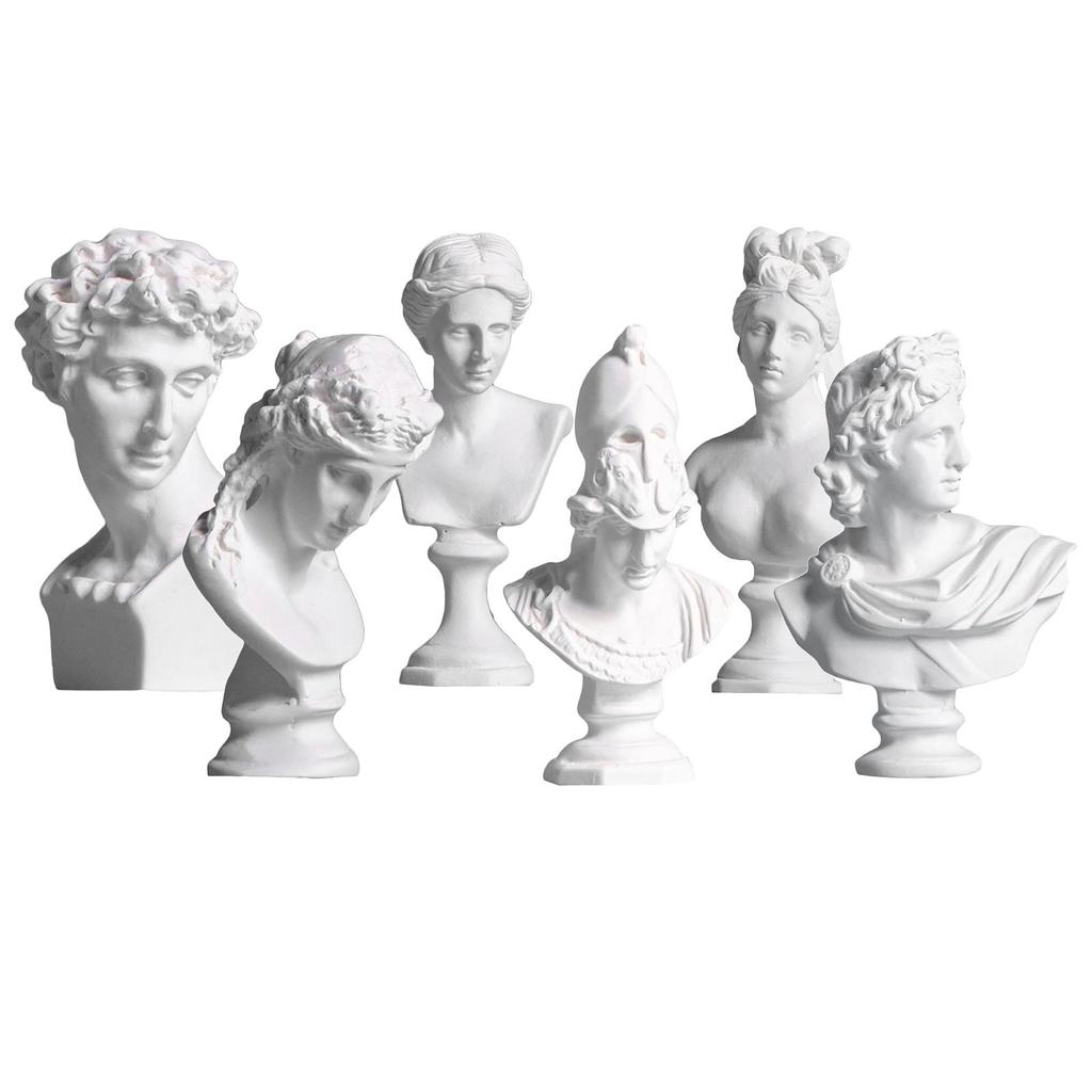 Bust Statue Sculpture,Classic Greek Figure Head Statue Resin Figurine Head Sculptures Decoration Sketch Ornament Small