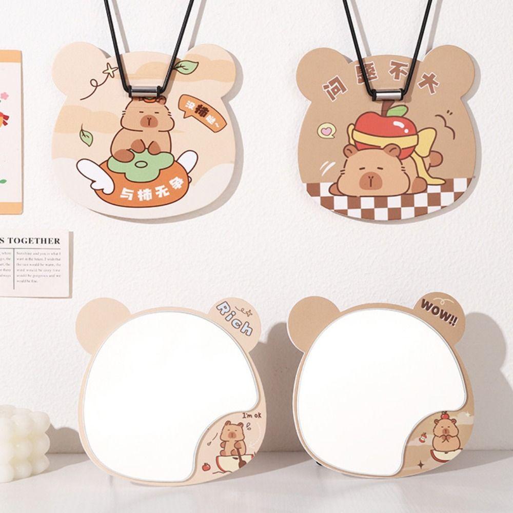 Cartoon Folding Makeup Mirror Kapibala Desktop Makeup Mirror Creative Vanity Mirror  Dormitory