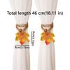 2Pcs Handcrafted Autumn Curtain Hold Back Simulated Maple Leaf Fall Leaf Curtain Strap  Thanksgiving
