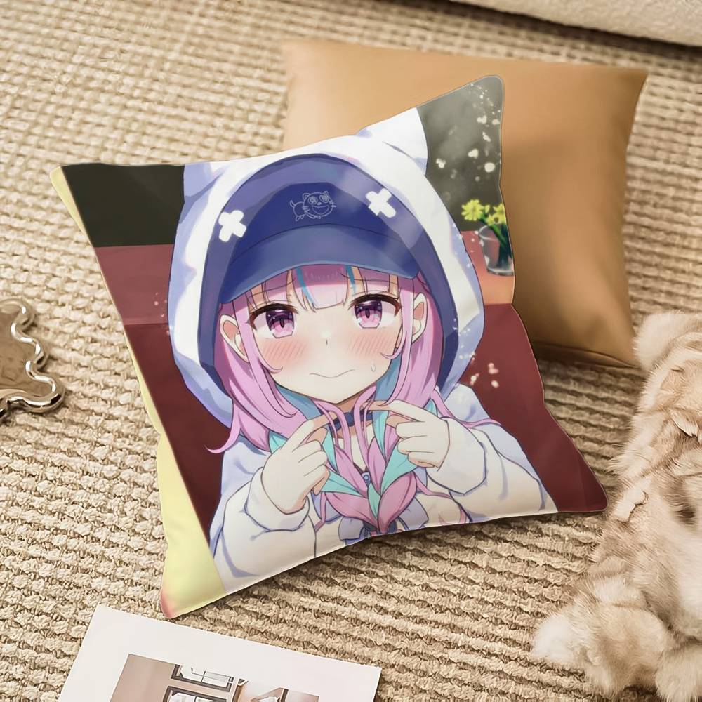H-Hololive M-Minato Aqua Kissenbezug Milbenabweisend Unsichtbarer Reißverschluss Sofa Bett