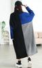 Gold Japan Plus Size Long Knit Dolman Asymmetrical Size Patterned Women's Dress, Half-Zip, Ribbed, Sleeves, Print, Fall/Winter/Spring, Bro-0083, 4L,