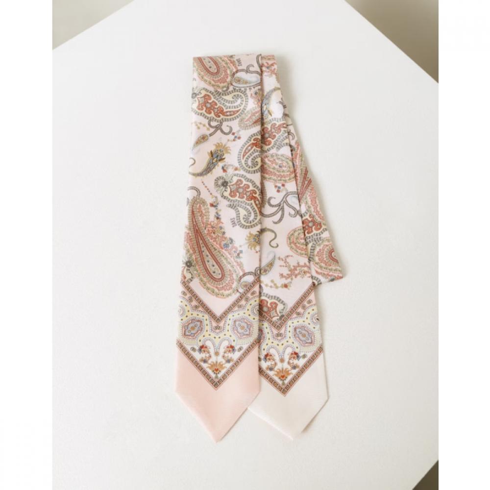 Daks Pink Silk Twilly Scarf Paisley Dcsc6e550p1