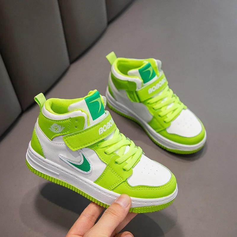 Nová móda a módní ležérní obuv Měkká podrážka Protiskluzová Vysoký top Trendové plátěnky Dětská sportovní obuv 2025 Léto