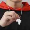 Myshape Punk Men Africa Map Pendant Necklace Golden Silver Color Stainless Steel Necklaces Box Chain Fashion African Map Jewelry