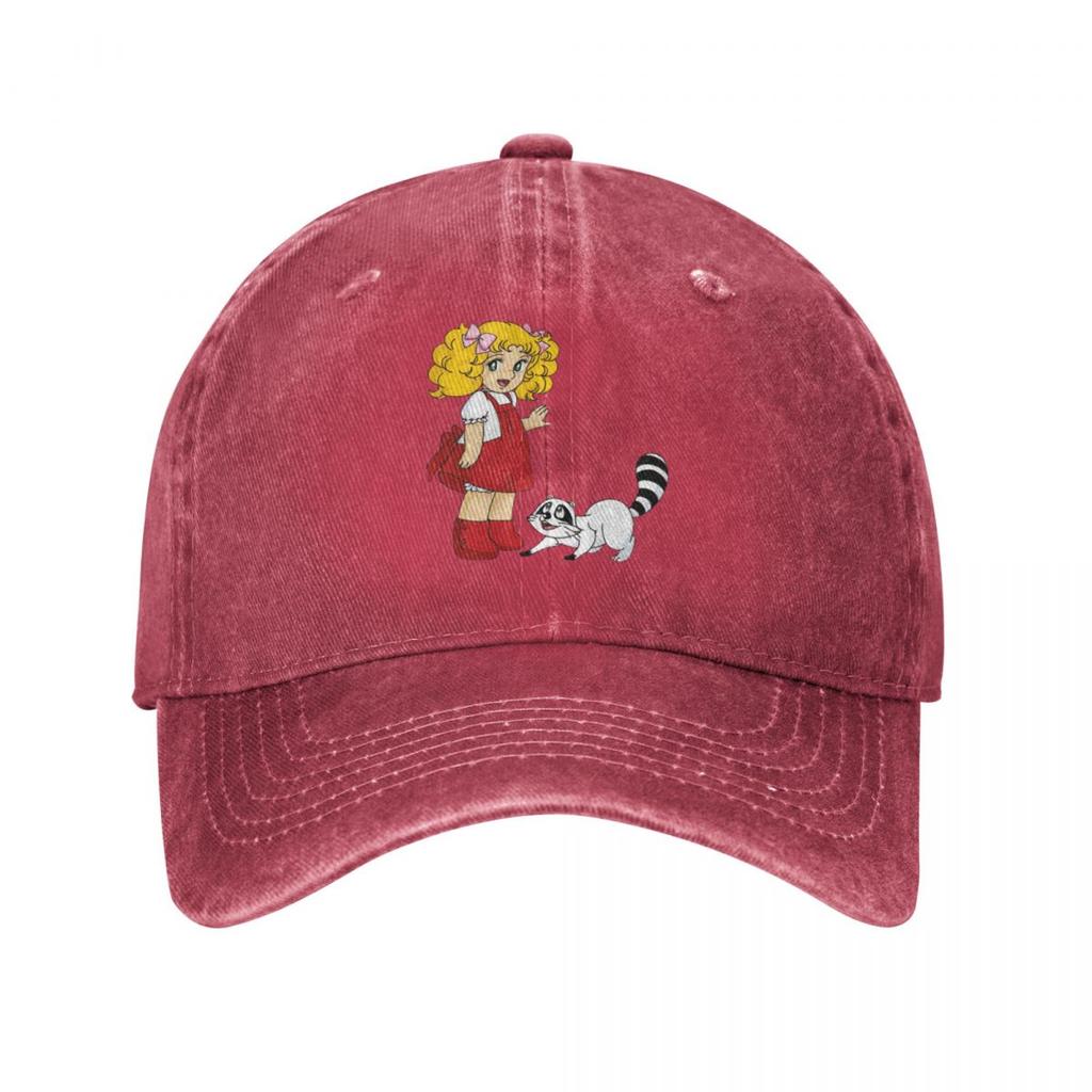 Candy Candy Anime Schneekappe Unisex Damen Baseballkappen Used Gewaschene Hüte Kappe Lässig Outdoor Sommer Snapback Hut