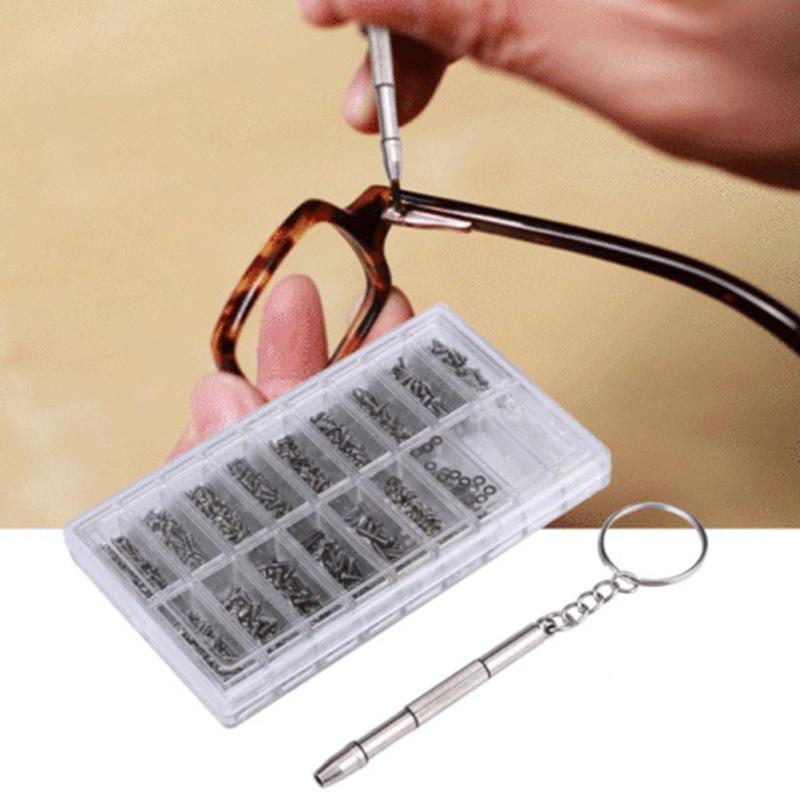 hot! 1000 Tiny Screws Nut Screwdriver Watch Eyeglass Glasses Repair Tool Set Kit