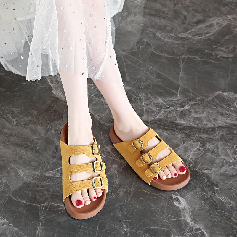 Mode 2025 Mode Dicke Sohle Damen Hausschuhe Sommer Neue Damen Sandalen Luxus Designer Sandalen Flache Schuhe für Damen