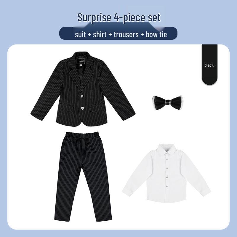 Costum frumos cu dungi din trei piese pentru băieți