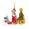 Acrylic Christmas Colorful Tree Dog Car Accessories For Adorable Holiday Decoration