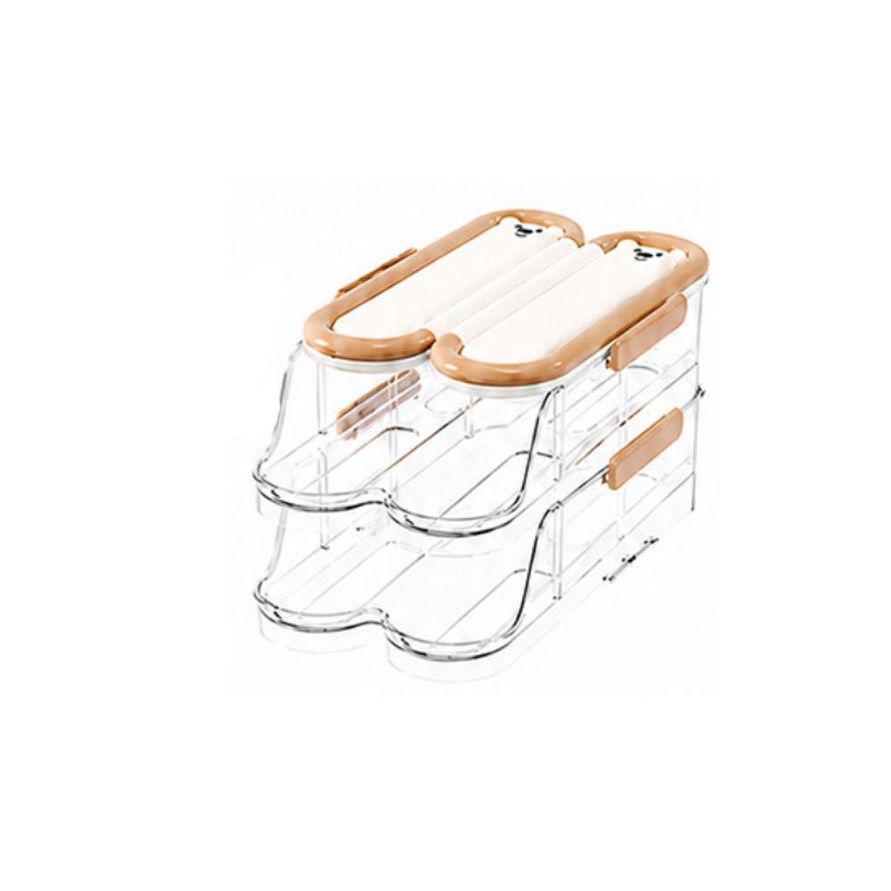 Transparent Automatic Rolling Egg Container Food Grade Refrigerator Egg Rack for Kitchen
