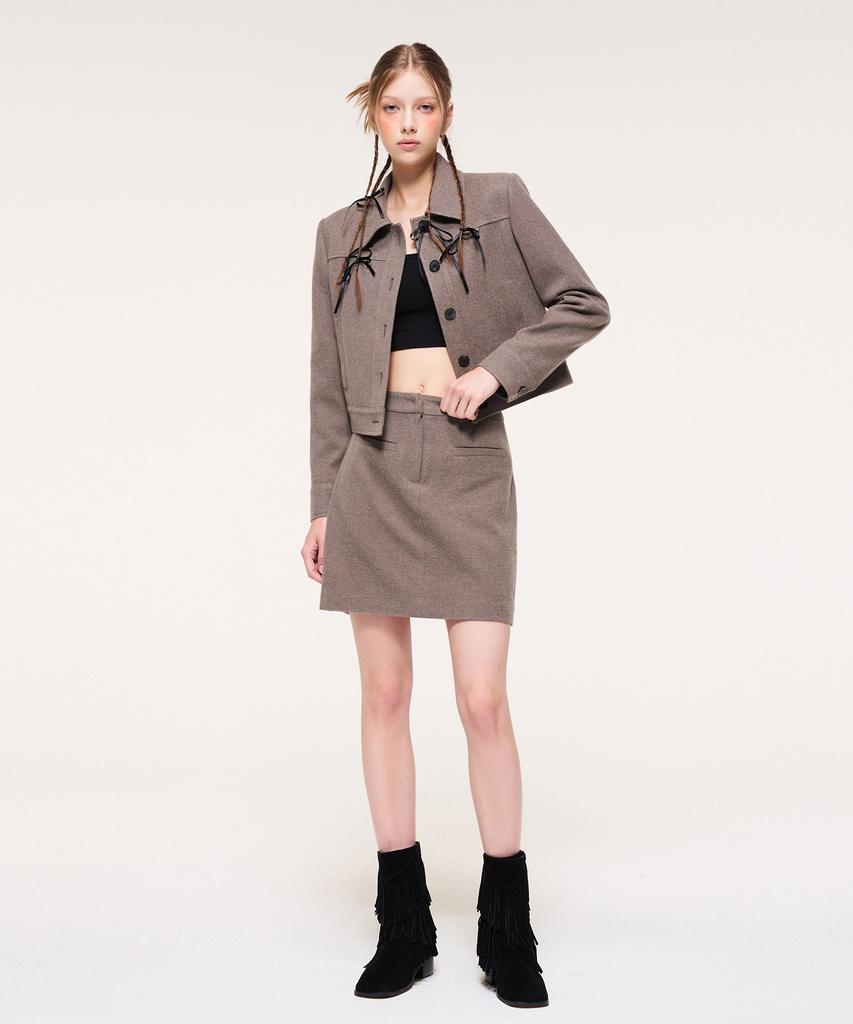 Etmont Lip Pocket Mini Skirt, Ash Brown