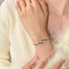 S925 sterling silver bracelet women's premium sense pear-shaped natural olivine topaz light luxury crystal stone