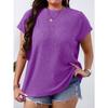 QICED Camicette e camicie con scollo a maniche corte, stampa tinta unita, moda casual da donna